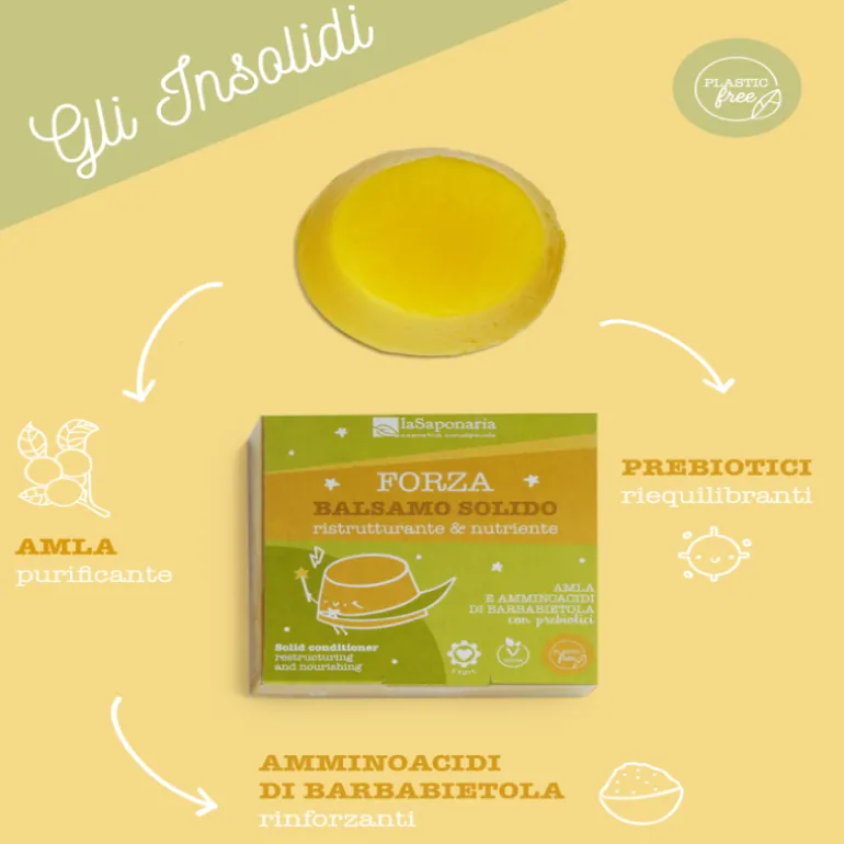 Balsamo solido bio Forza - ristrutturante e nutriente