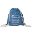 Zaino in cotone riciclato azzurro La Saponaria